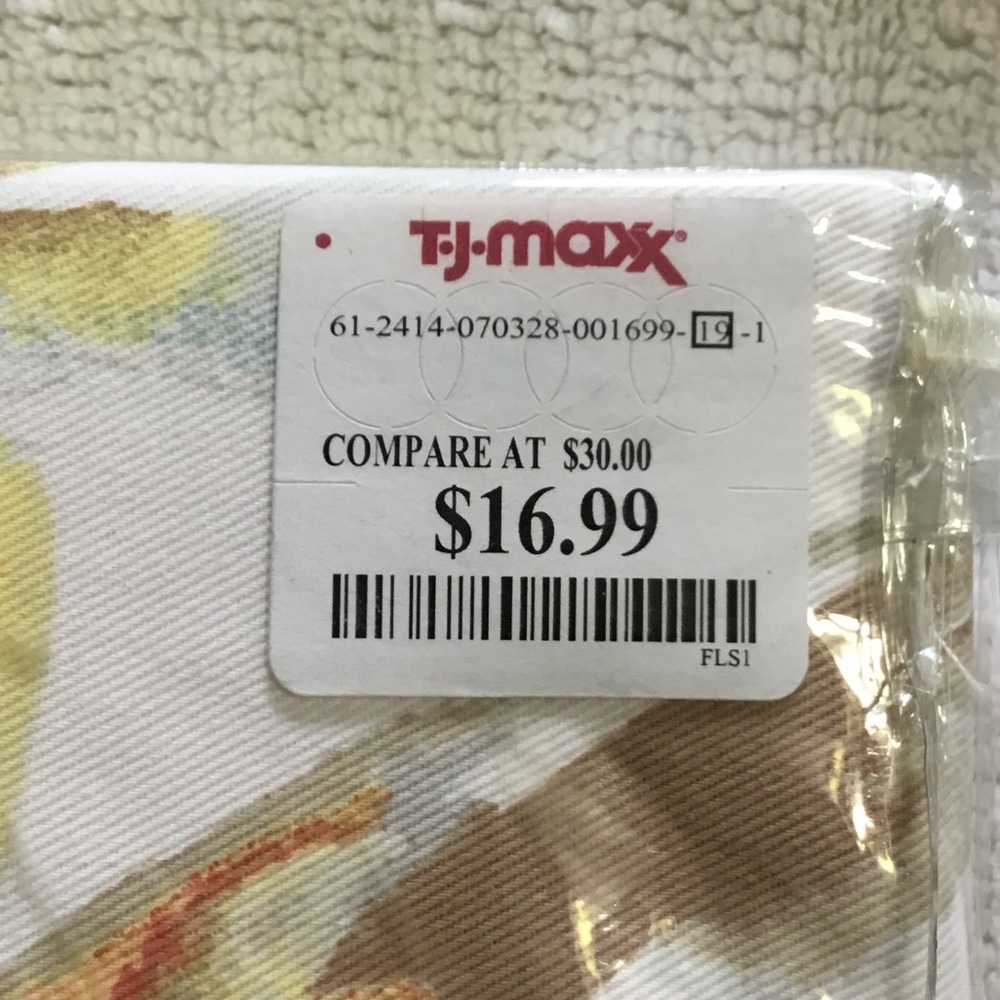 NWT Tahari Home Yellow and Orange Floral Shower Curtain - Picture 4 of 4